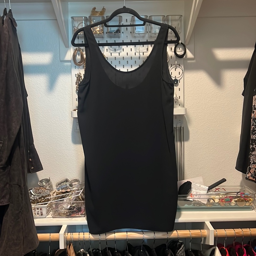 Leith scoop neck mini dress black size small